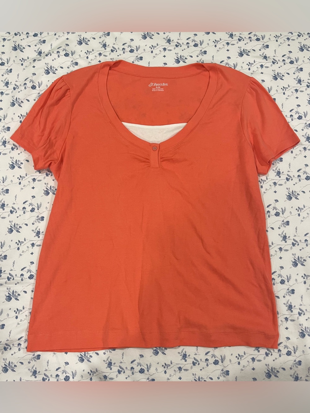 St. John's Bay Coral Short Sleeve Scoop Neck Top